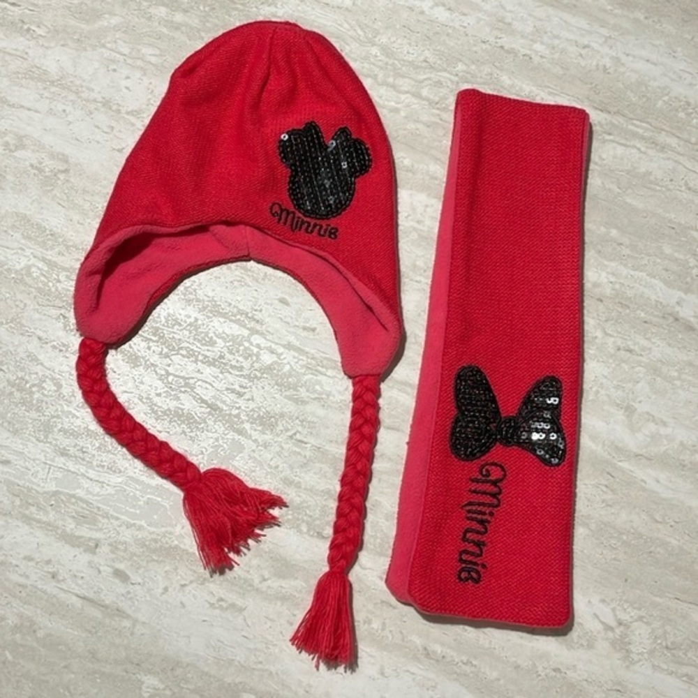 Disney Minnie Mouse Baby Girl Hat + Scarf Set *OS